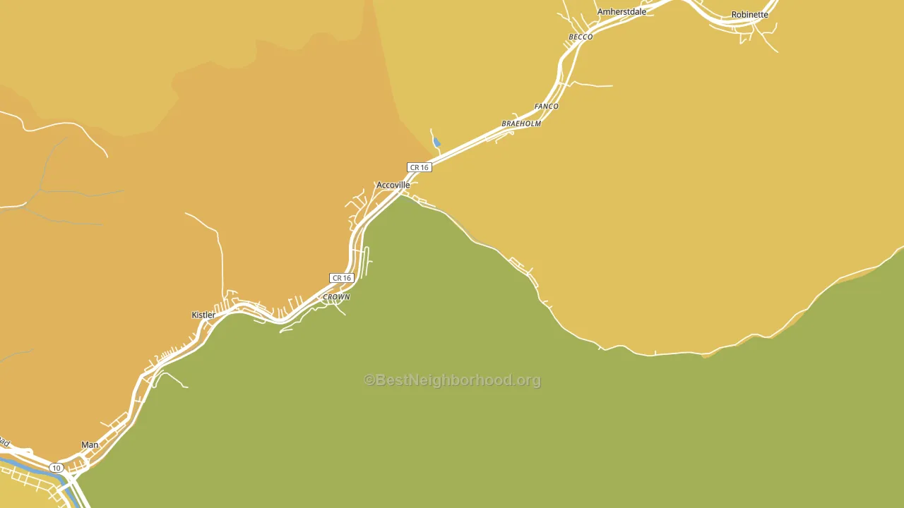 Accoville, WV block-group voter-turnout map