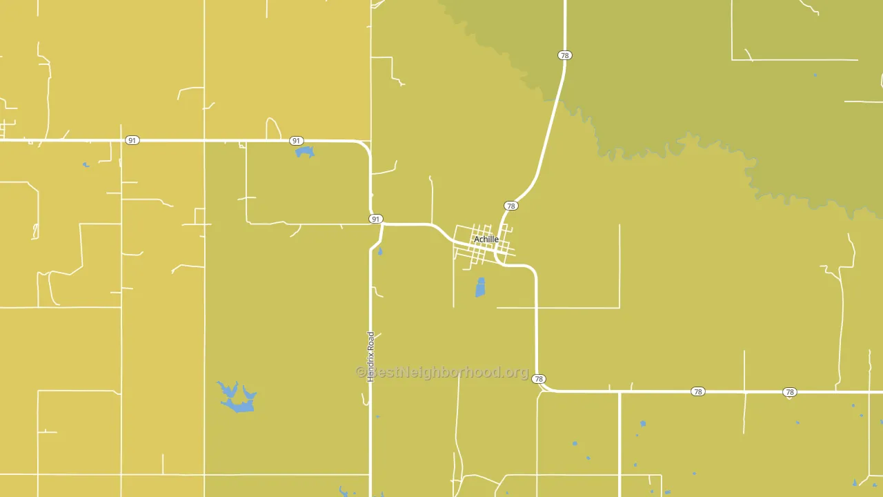 Achille, OK block-group voter-turnout map