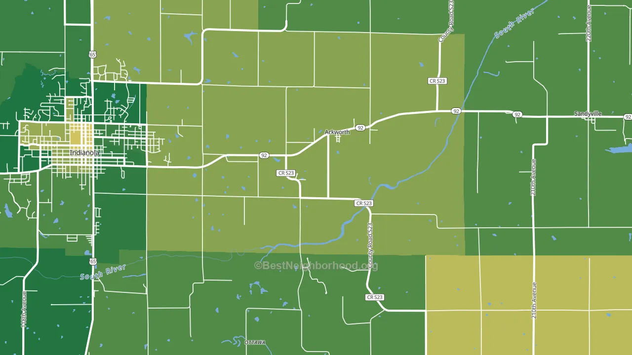 Ackworth, IA block-group voter-turnout map