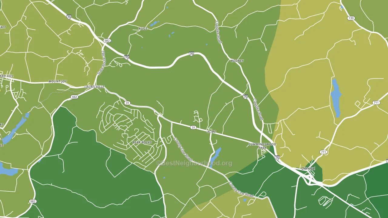 Acme, PA block-group voter-turnout map