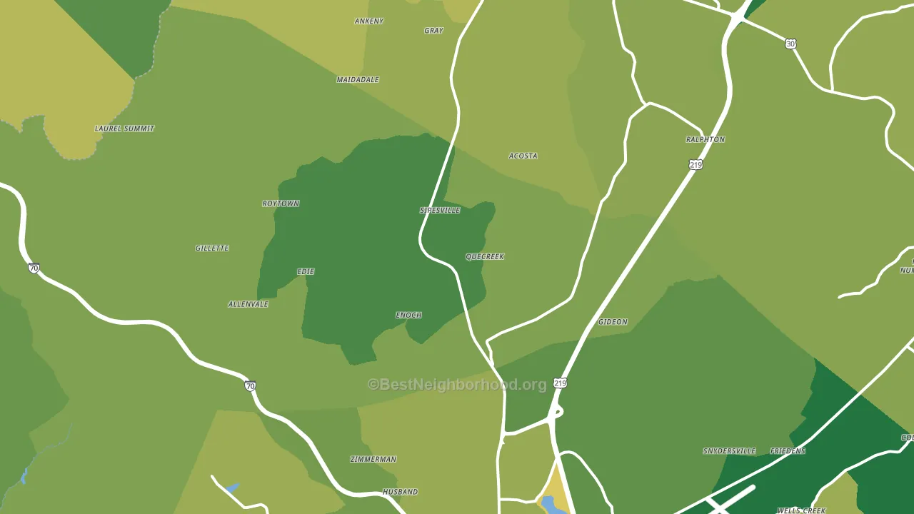 Acosta, PA block-group voter-turnout map
