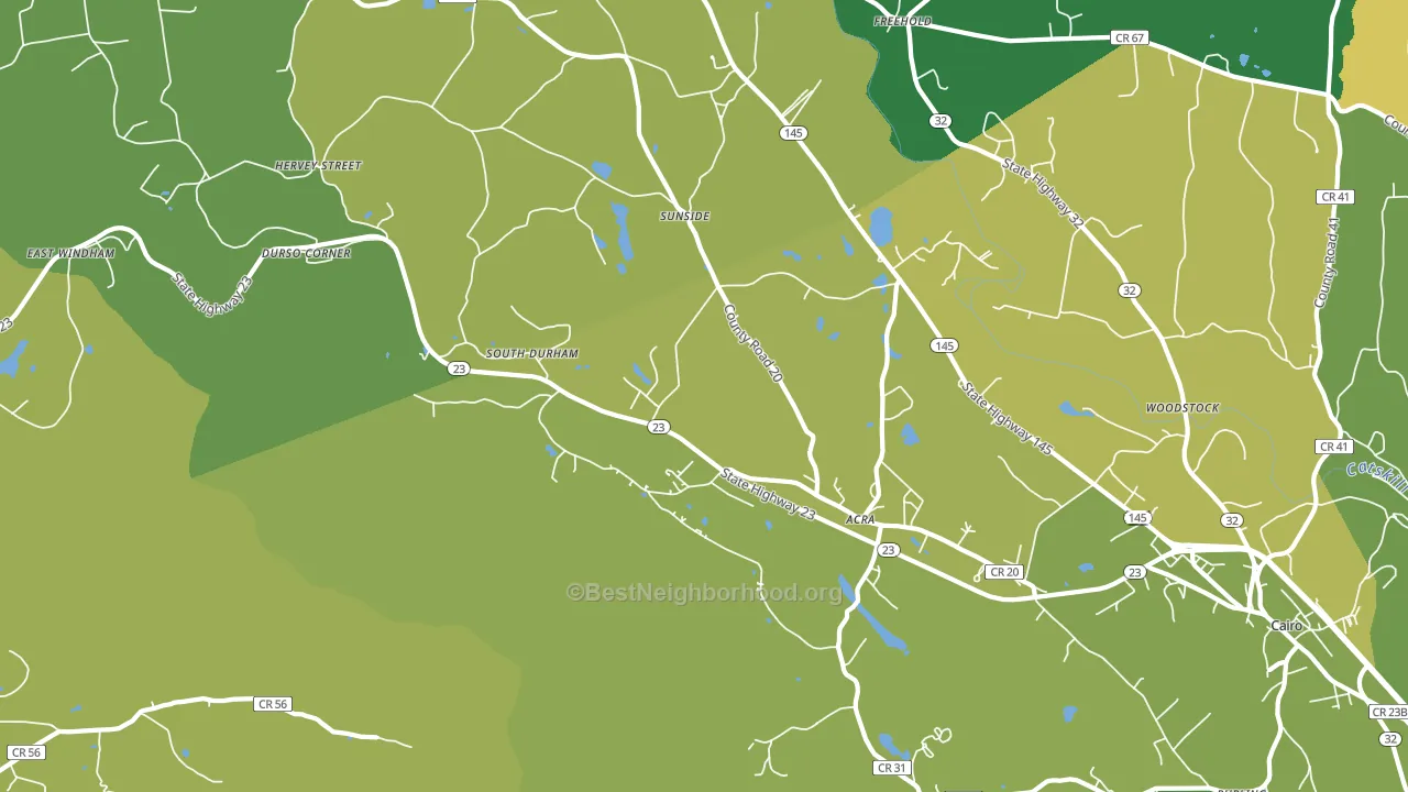 Acra, NY block-group voter-turnout map