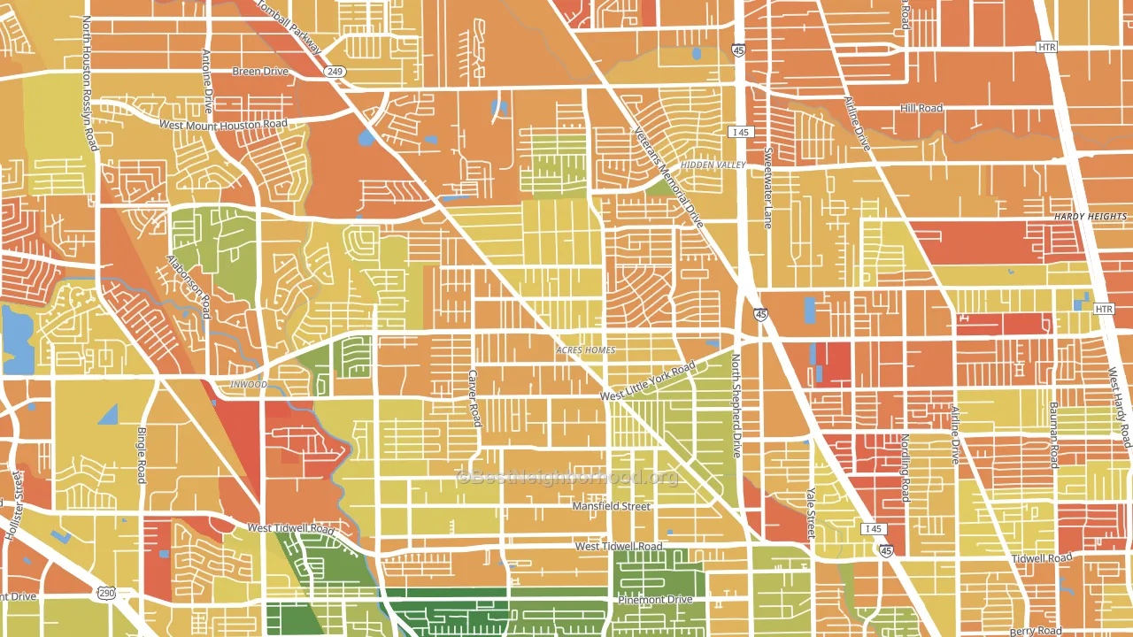 Acres Home, Houston, TX block-group voter-turnout map