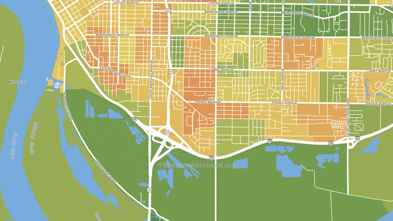 A.C.T., Evansville, IN block-group voter-turnout map