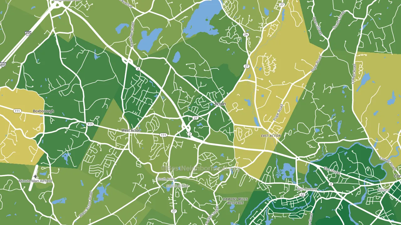 Acton, MA block-group voter-turnout map