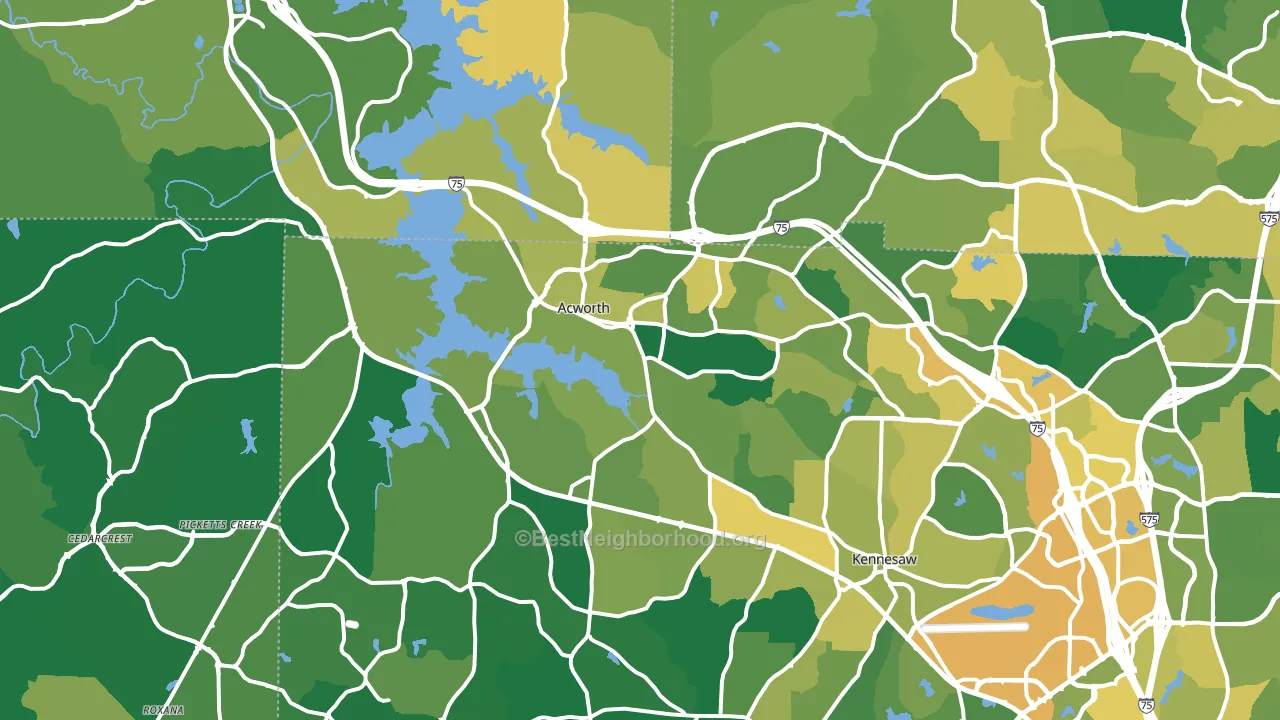 Acworth, GA block-group voter-turnout map