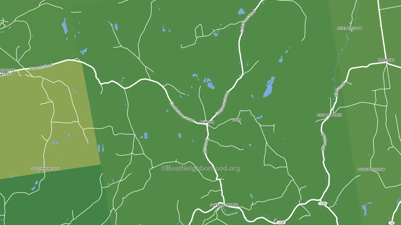 Acworth, NH block-group voter-turnout map