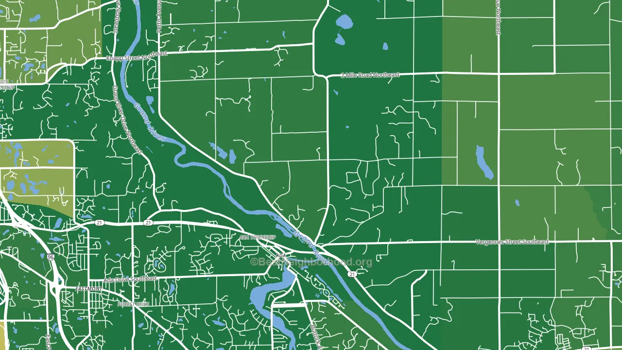 Ada, MI block-group voter-turnout map