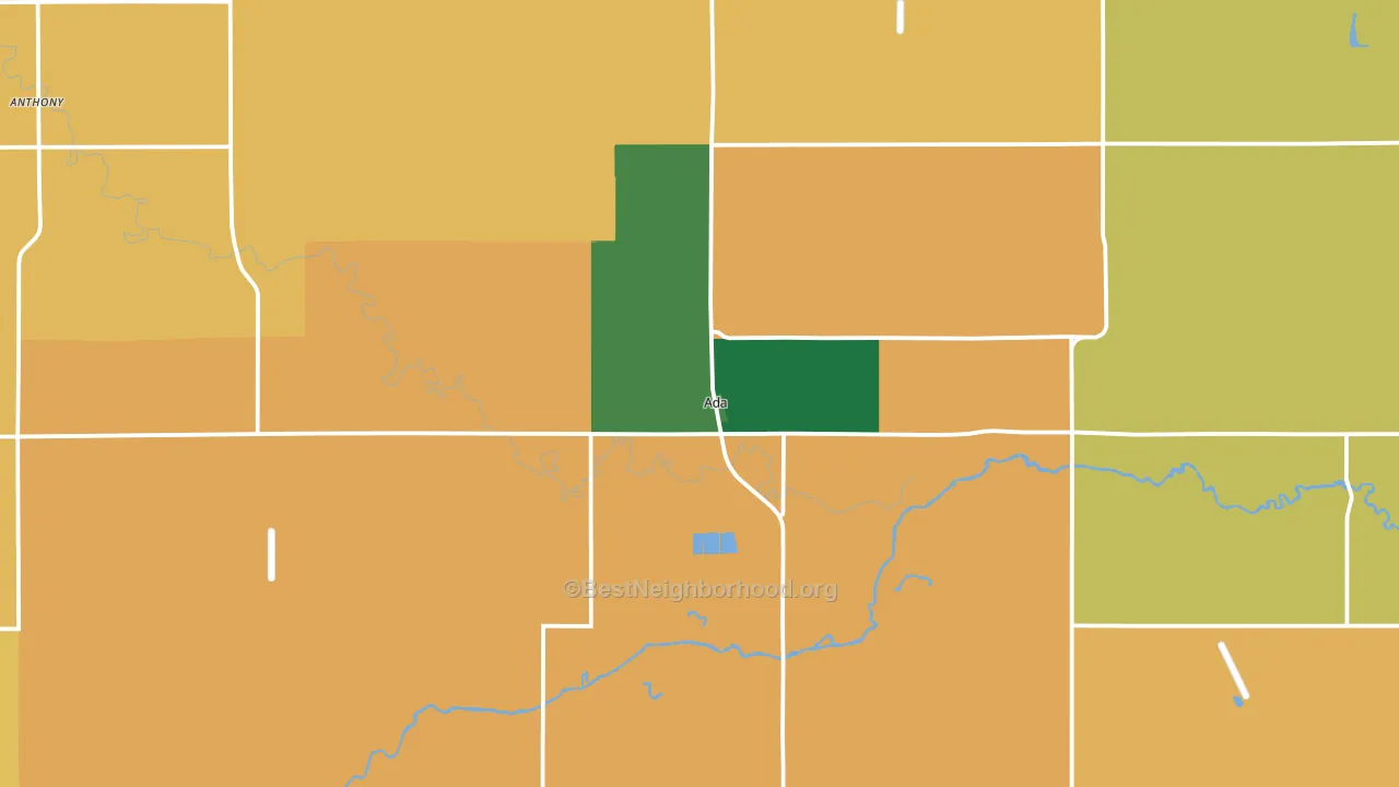 Ada, MN block-group voter-turnout map
