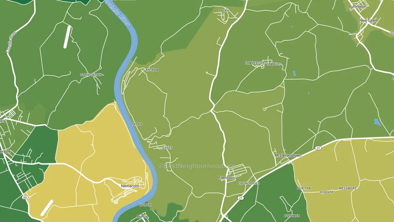 Adah, PA block-group voter-turnout map