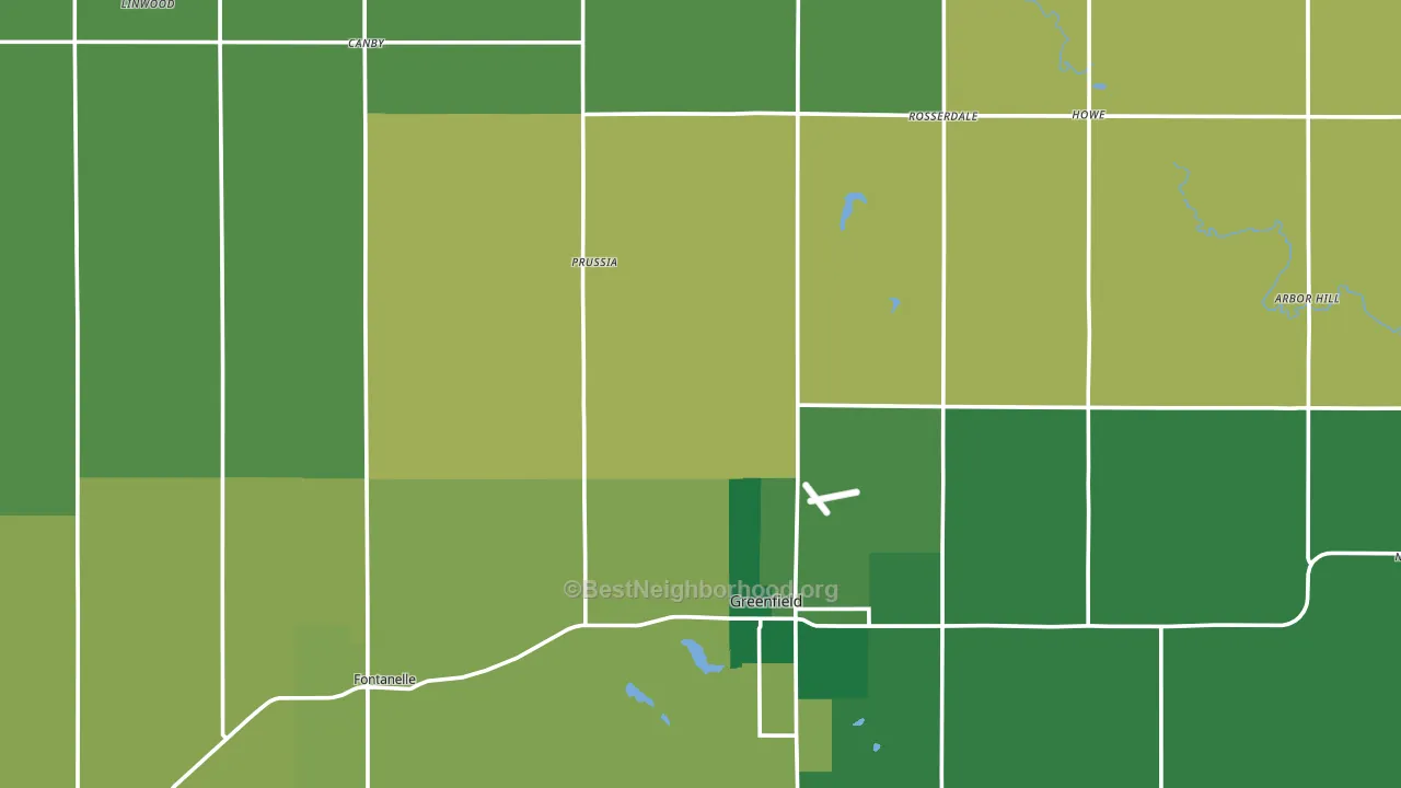 Adair County, IA block-group voter-turnout map