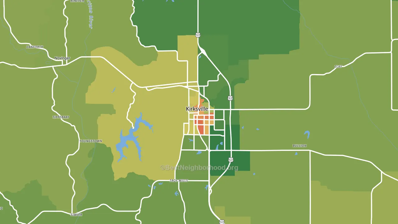 Adair County, MO block-group voter-turnout map