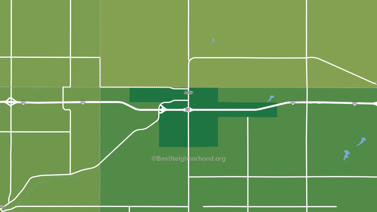 Adair, IA block-group voter-turnout map