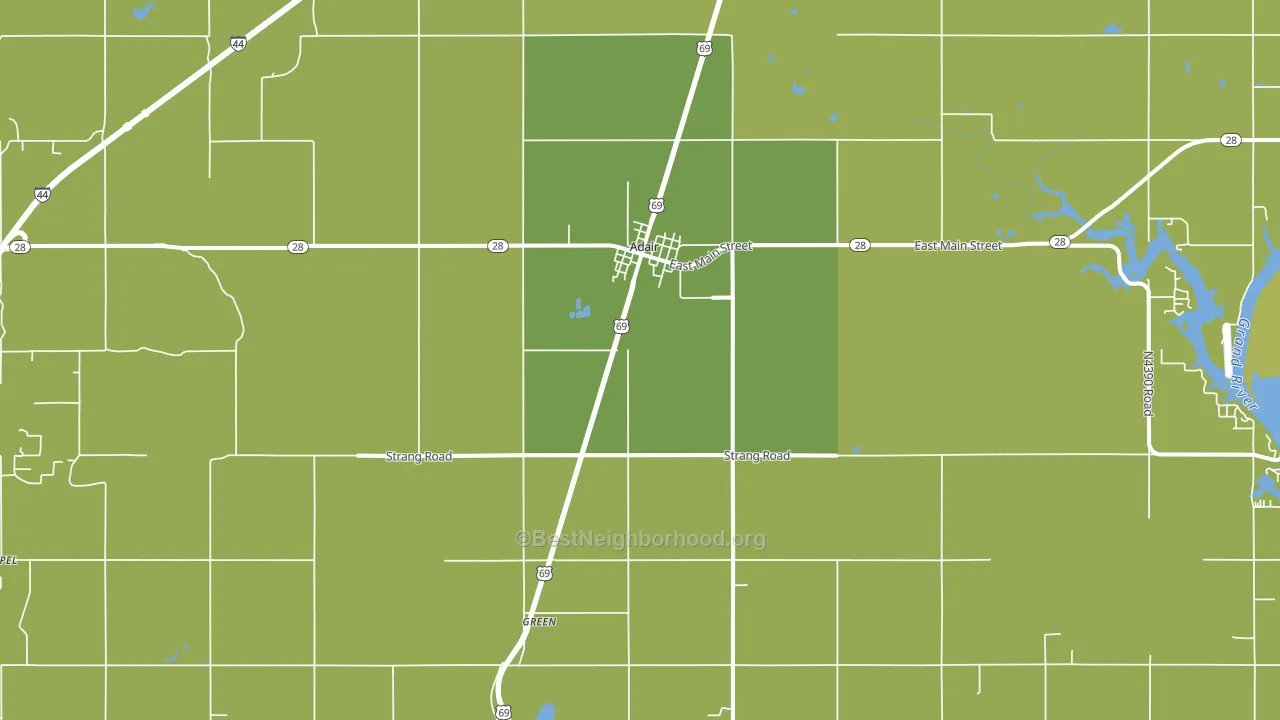 Adair, OK block-group voter-turnout map