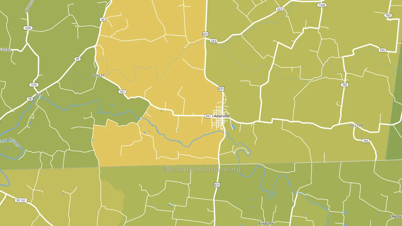 Adairville, KY block-group voter-turnout map