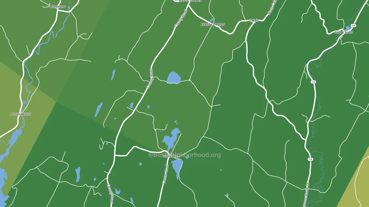 Adamant, VT block-group voter-turnout map