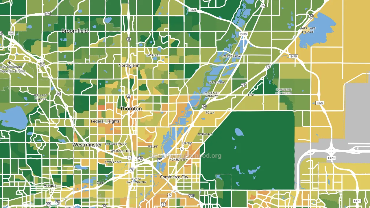 Adams County, CO block-group voter-turnout map