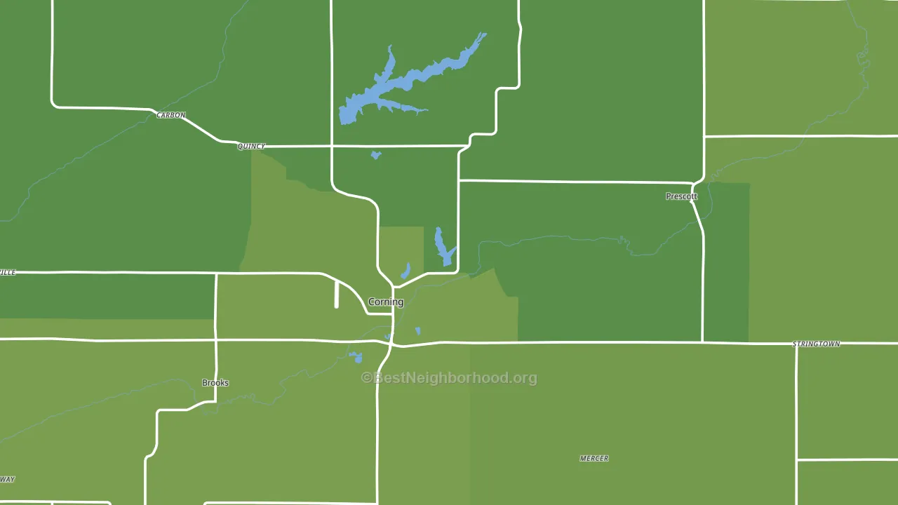 Adams County, IA block-group voter-turnout map