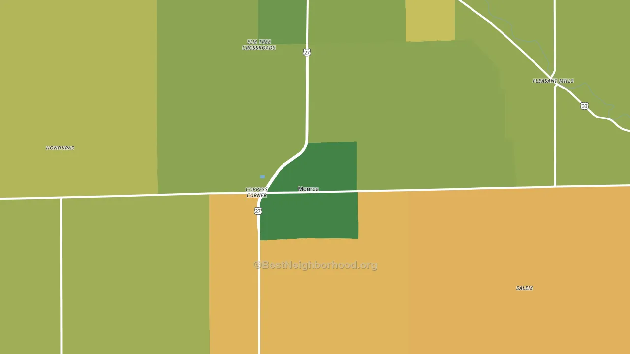 Adams County, IN block-group voter-turnout map