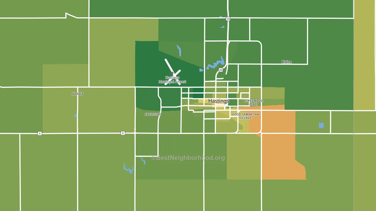 Adams County, NE block-group voter-turnout map