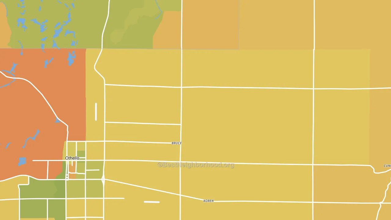 Adams County, WA block-group voter-turnout map