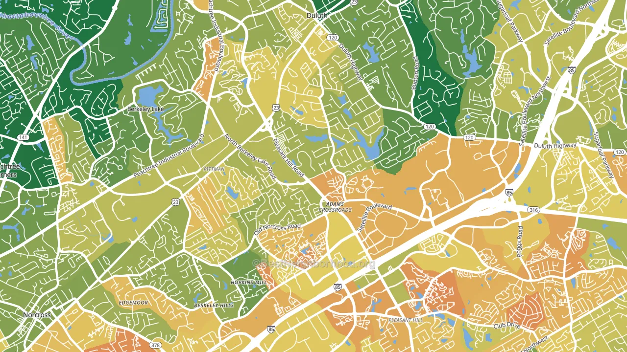 Adams Crossroads, Duluth, GA block-group voter-turnout map