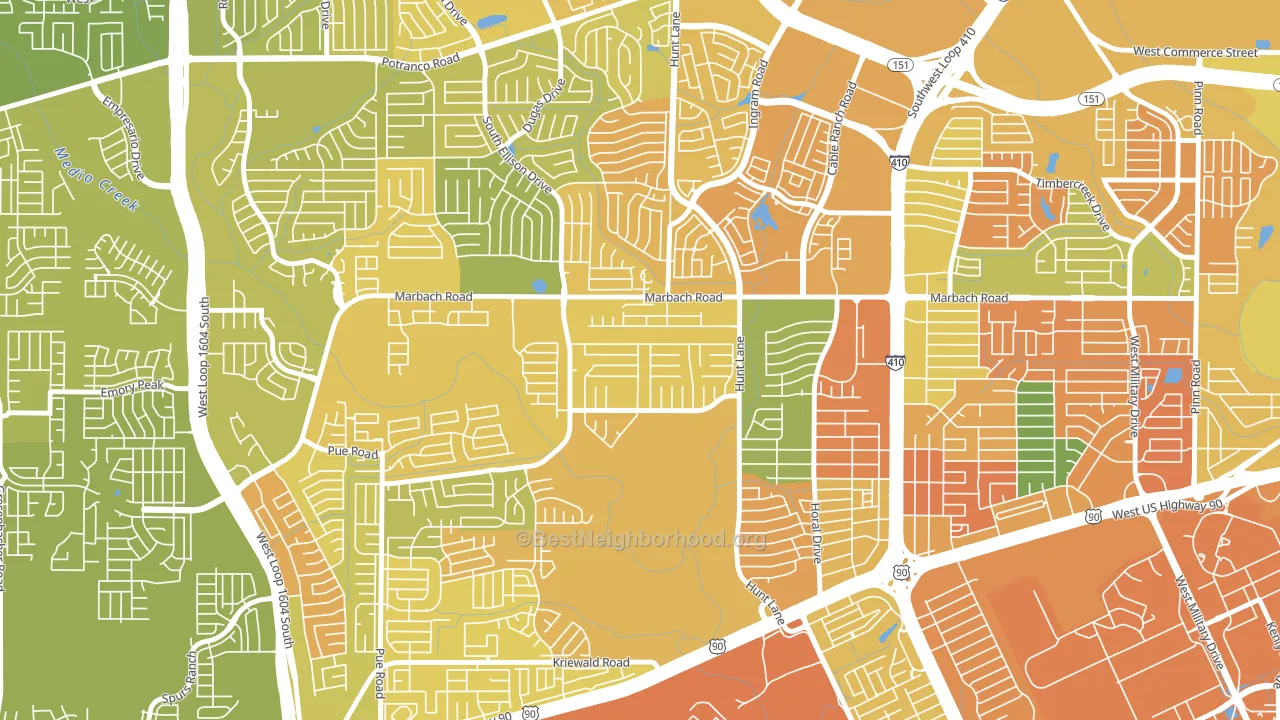 Adams Hill, San Antonio, TX block-group voter-turnout map
