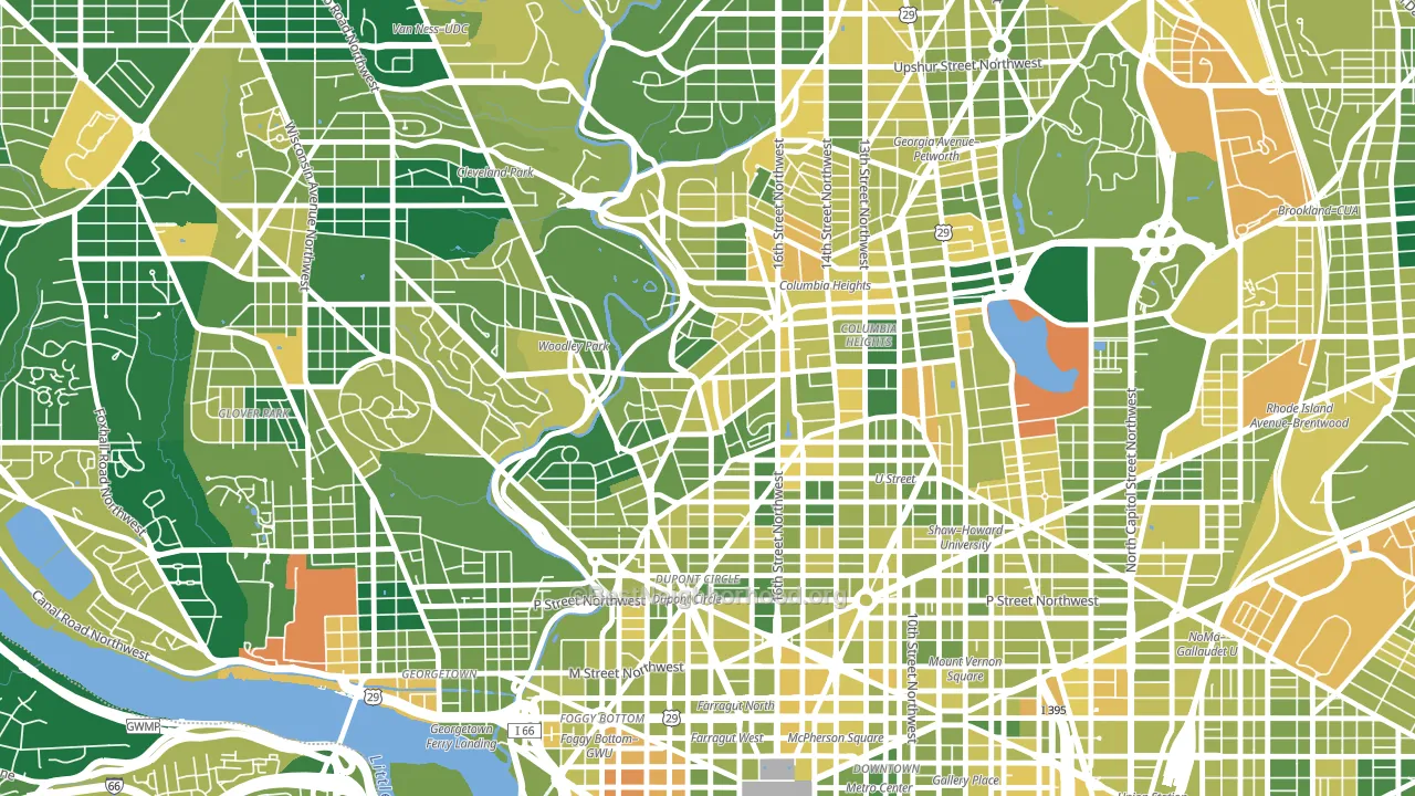 Adams Morgan, Washington, DC block-group voter-turnout map