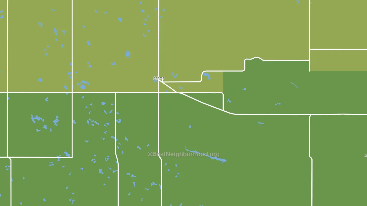 Adams, ND block-group voter-turnout map