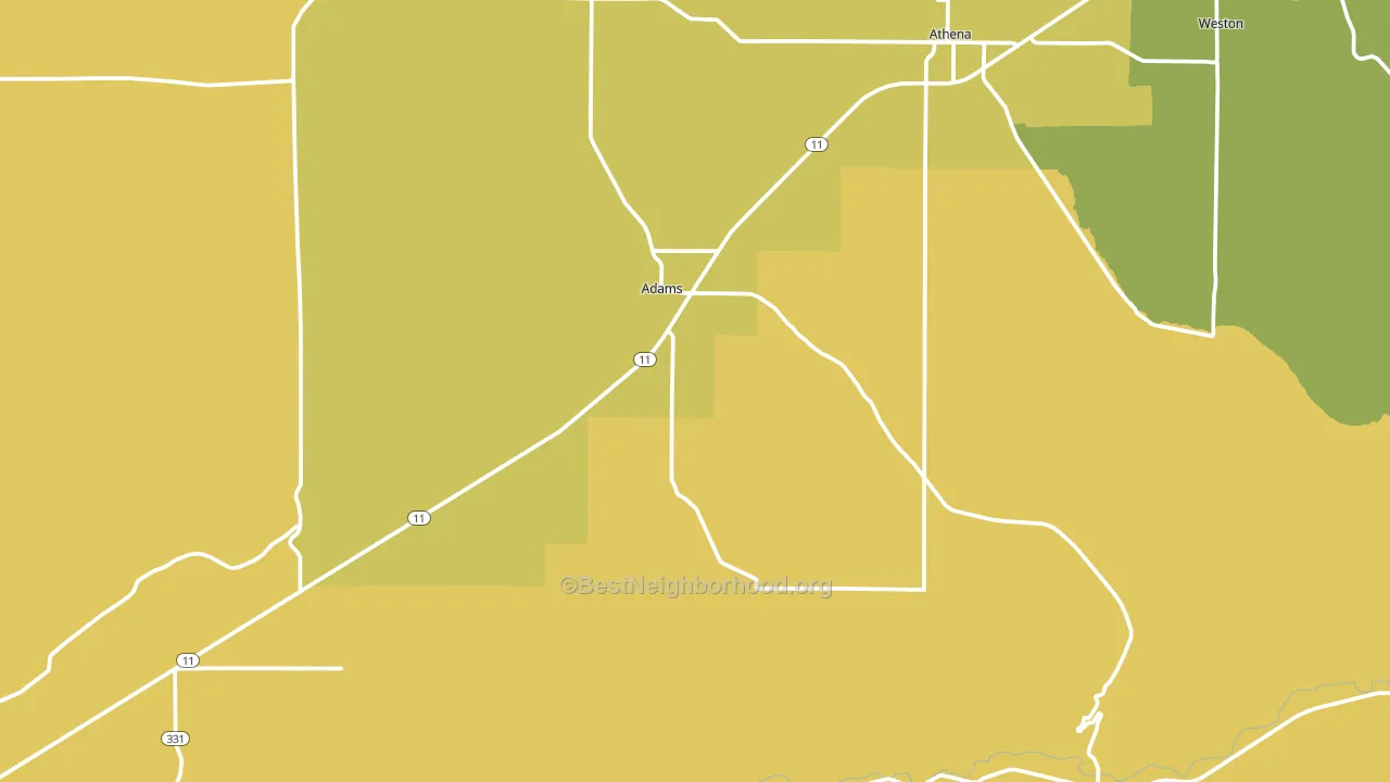 Adams, OR block-group voter-turnout map
