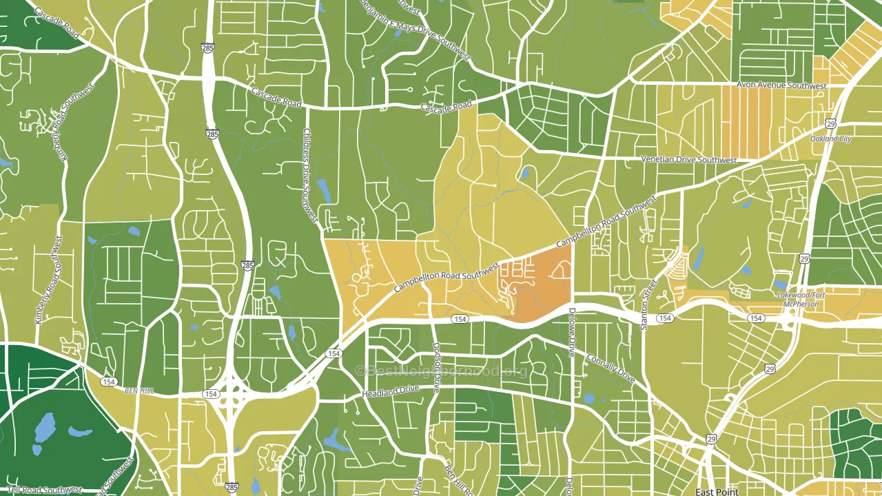 Adams Park, Atlanta, GA block-group voter-turnout map