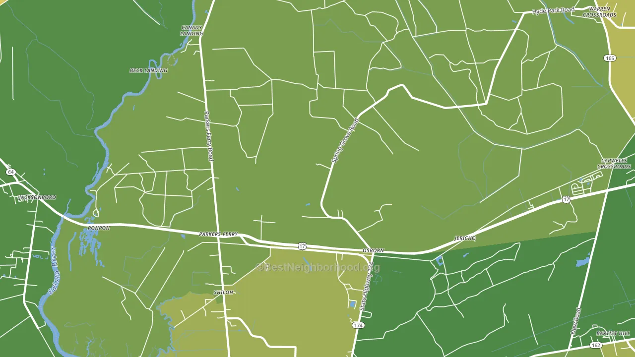 Adams Run, SC block-group voter-turnout map