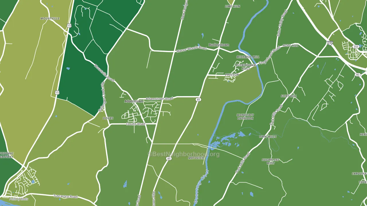 Adamstown, MD block-group voter-turnout map