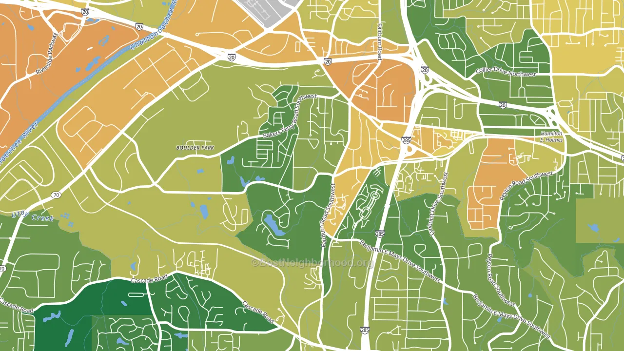 Adamsville, Atlanta, GA block-group voter-turnout map