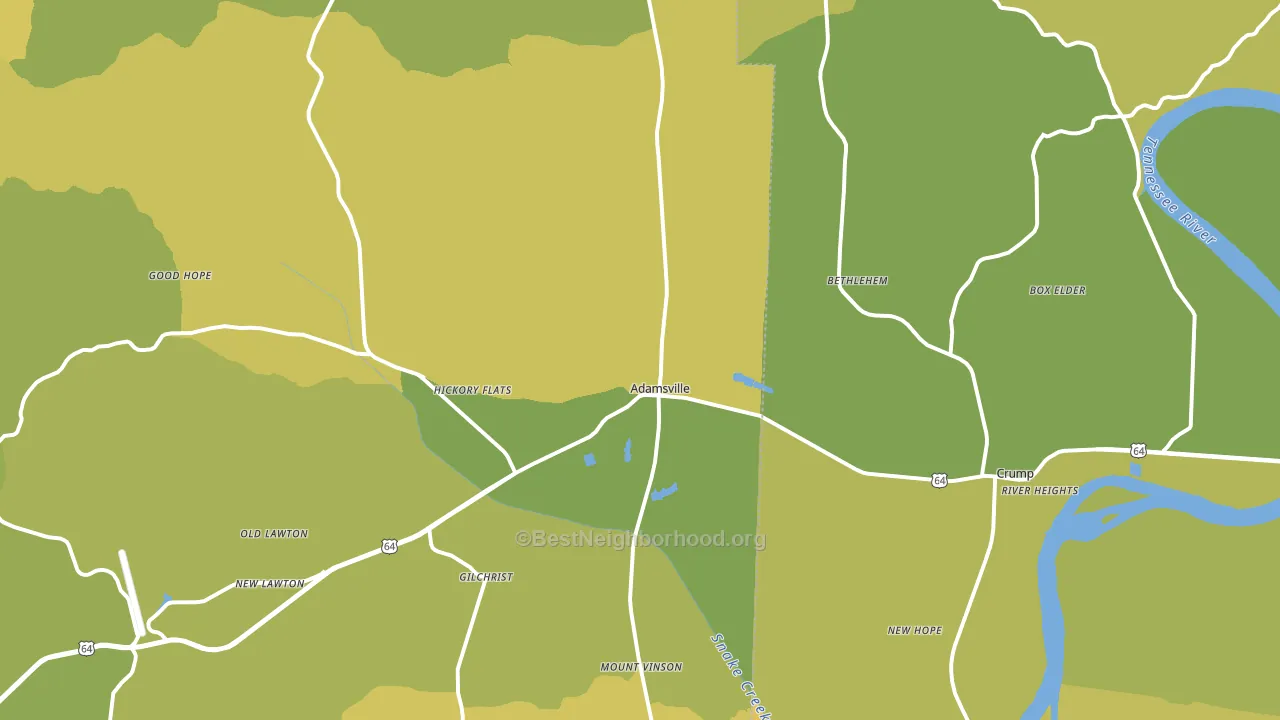 Adamsville, TN block-group voter-turnout map