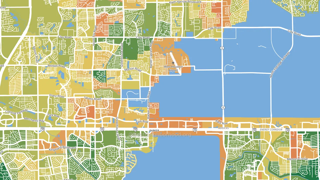 Addicks-Park ten, Houston, TX block-group voter-turnout map
