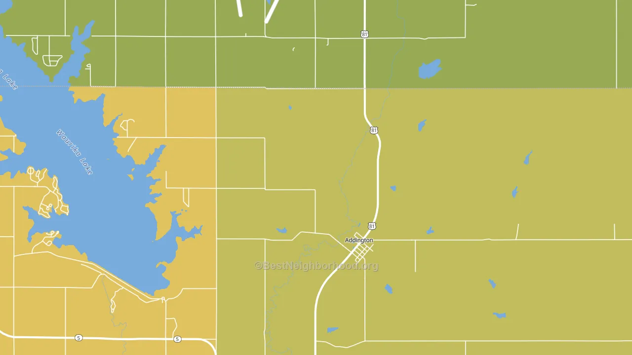 Addington, OK block-group voter-turnout map