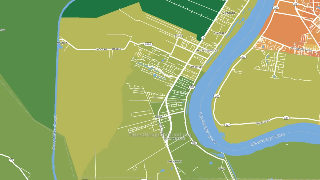 Addis, LA block-group voter-turnout map