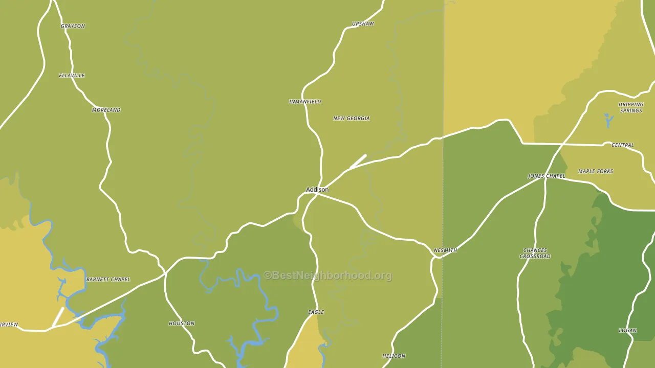 Addison, AL block-group voter-turnout map