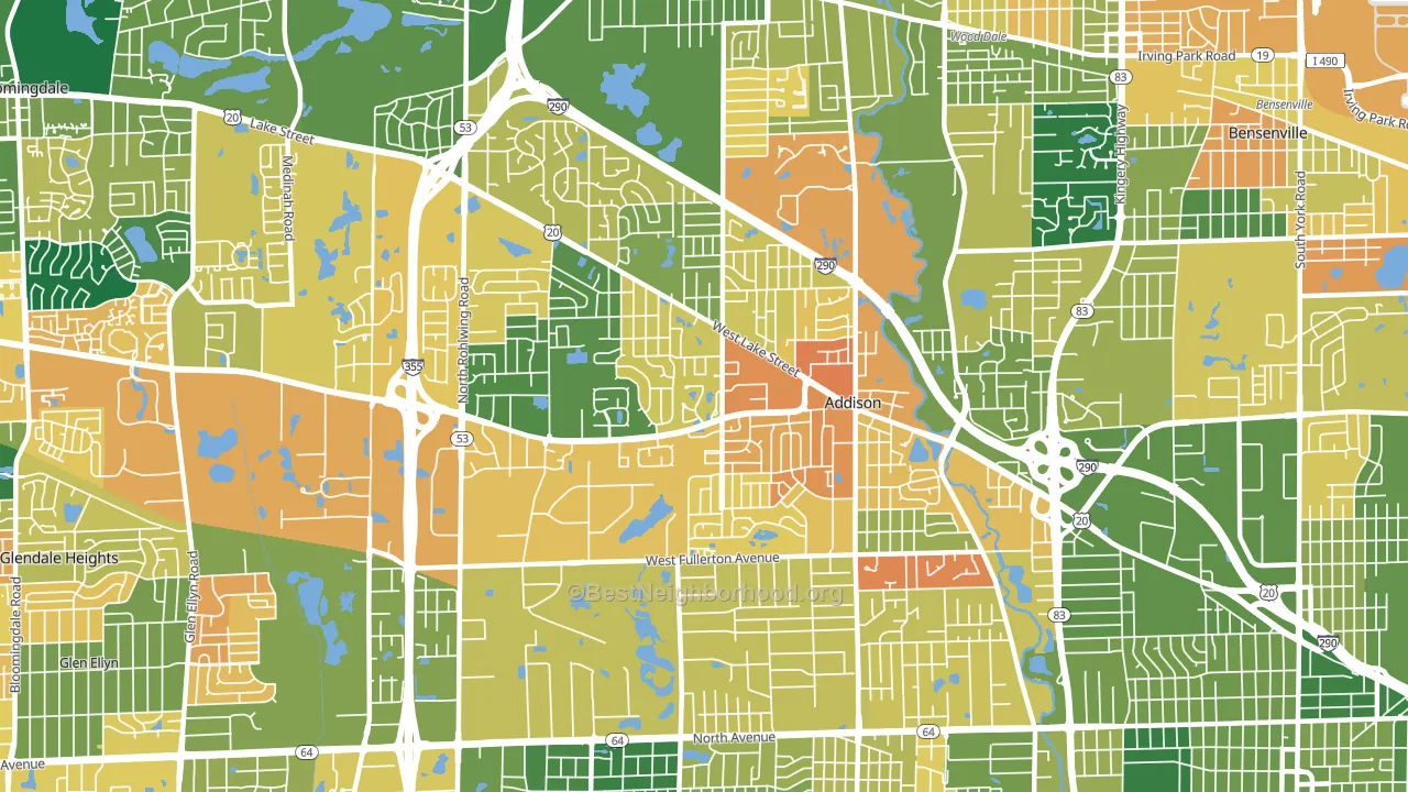 Addison, IL block-group voter-turnout map