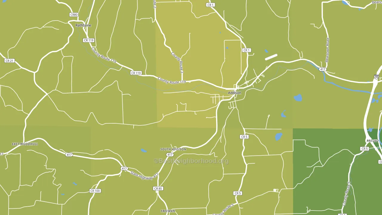 Addison, NY block-group voter-turnout map