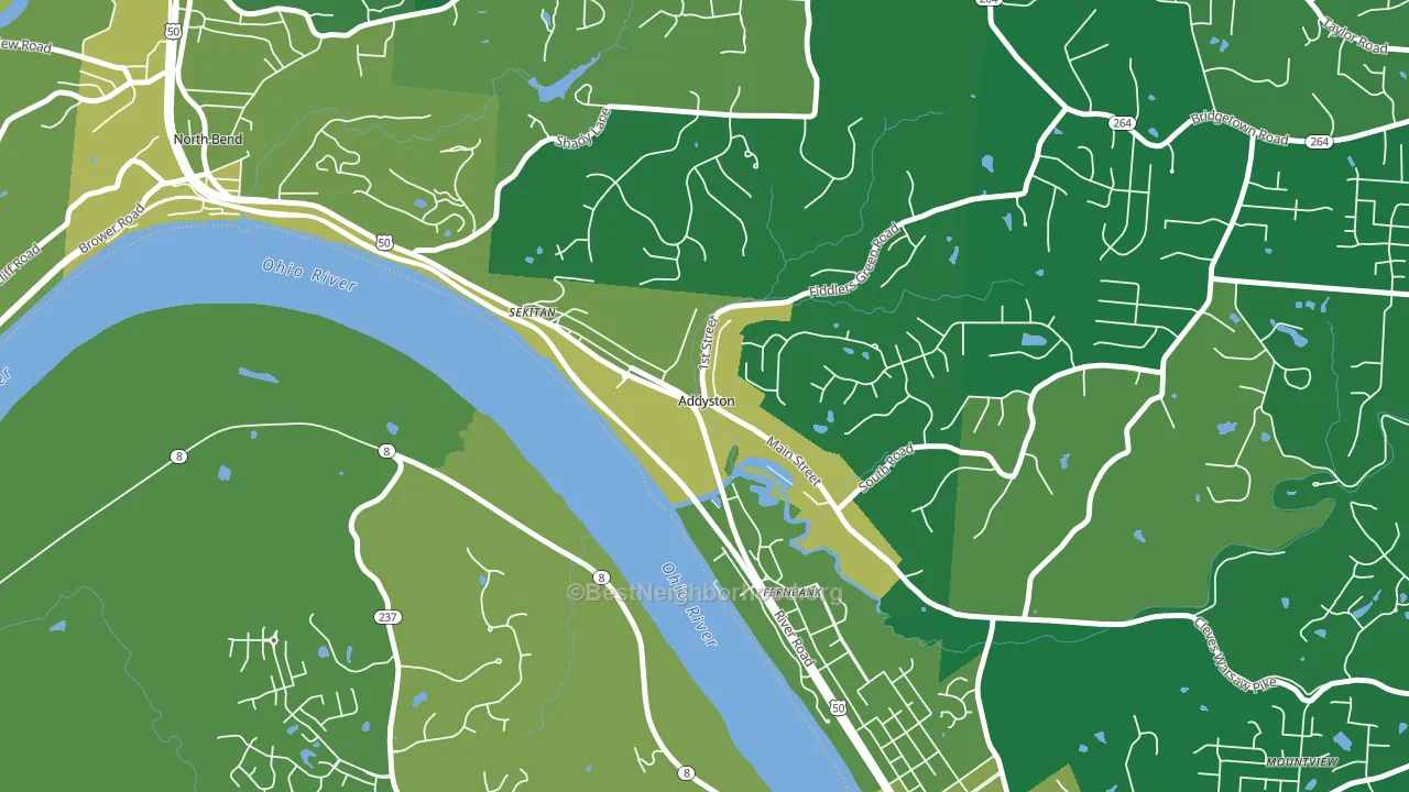 Addyston, OH block-group voter-turnout map