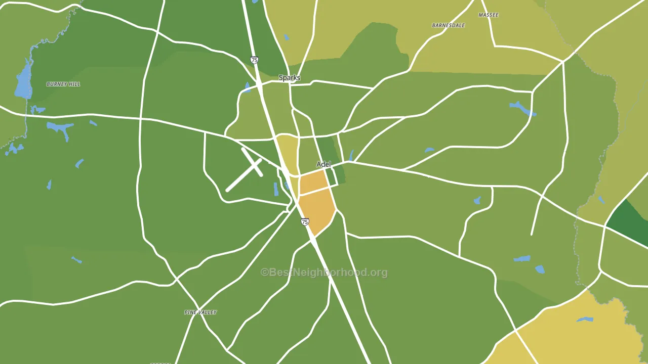 Adel, GA block-group voter-turnout map