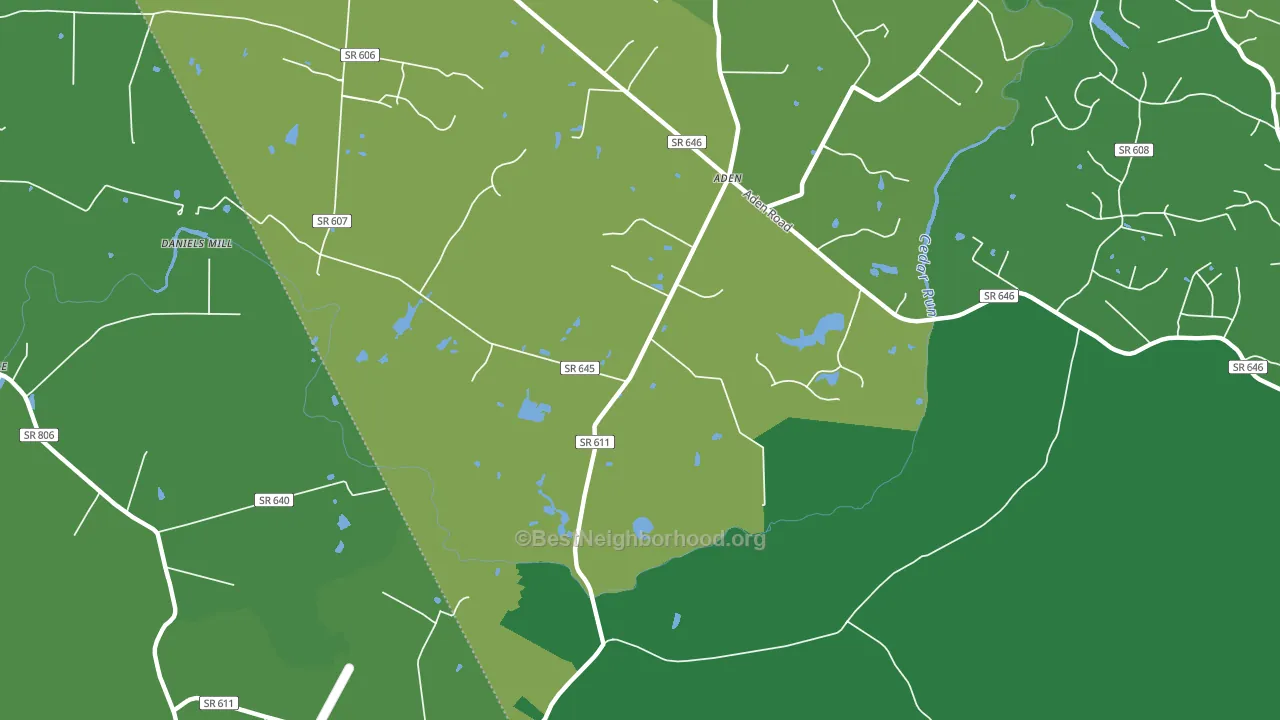 Aden, VA block-group voter-turnout map