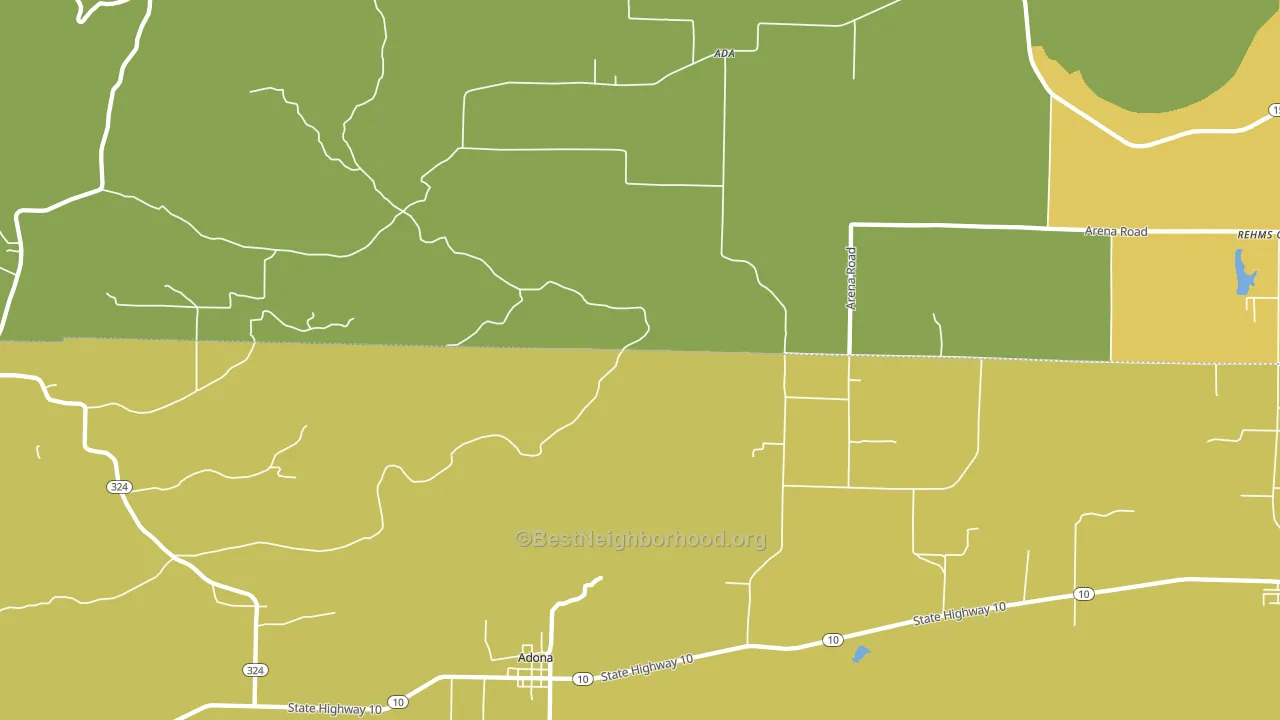 Adona, AR block-group voter-turnout map