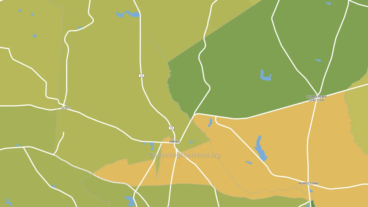 Adrian, GA block-group voter-turnout map
