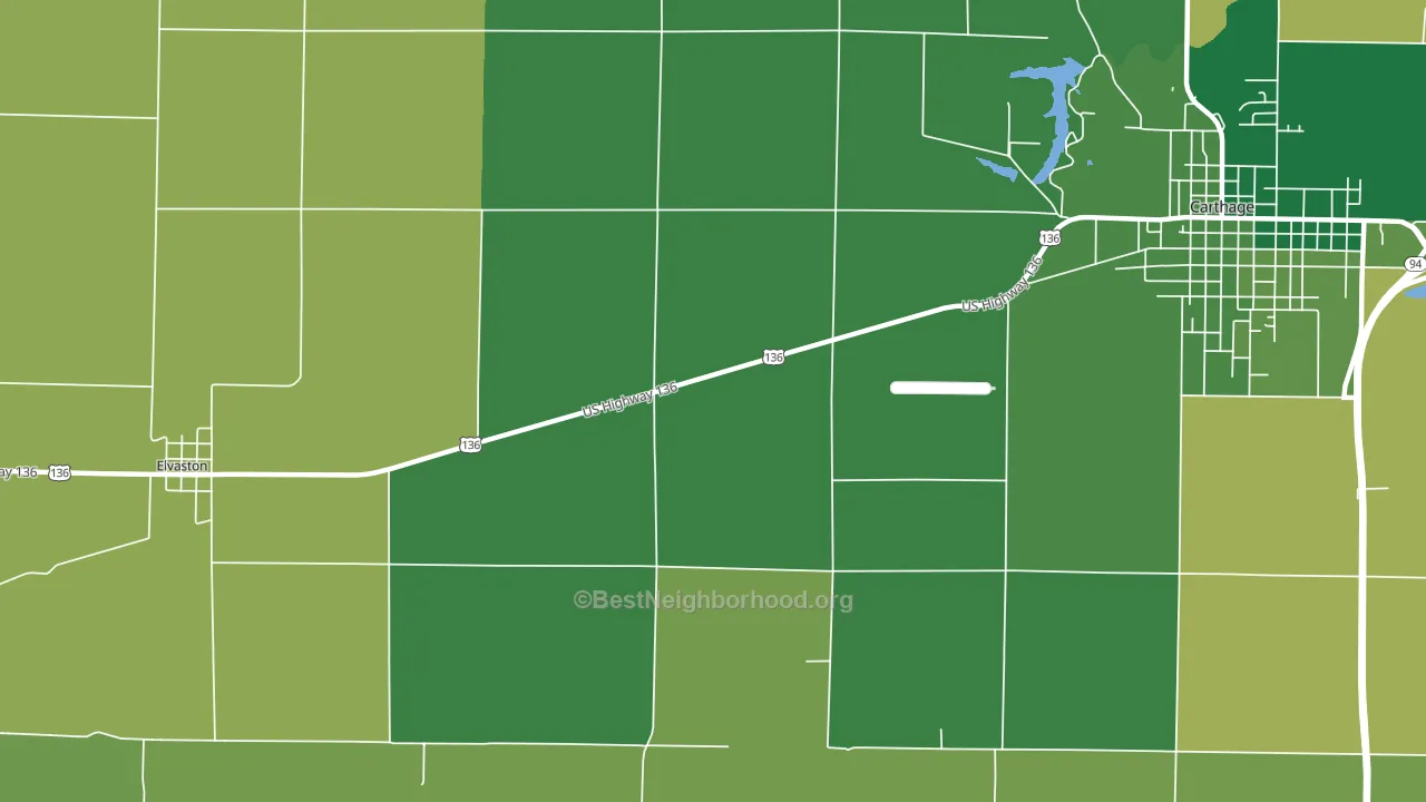 Adrian, IL block-group voter-turnout map