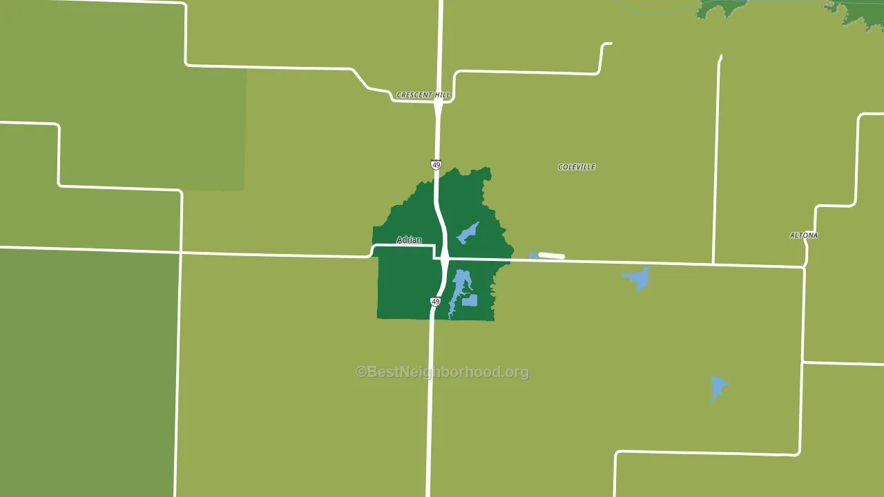 Adrian, MO block-group voter-turnout map