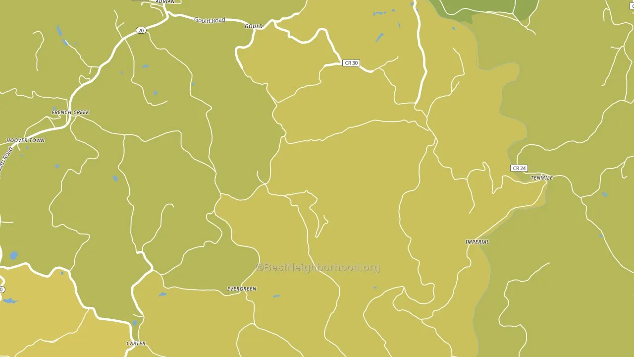 Adrian, WV block-group voter-turnout map