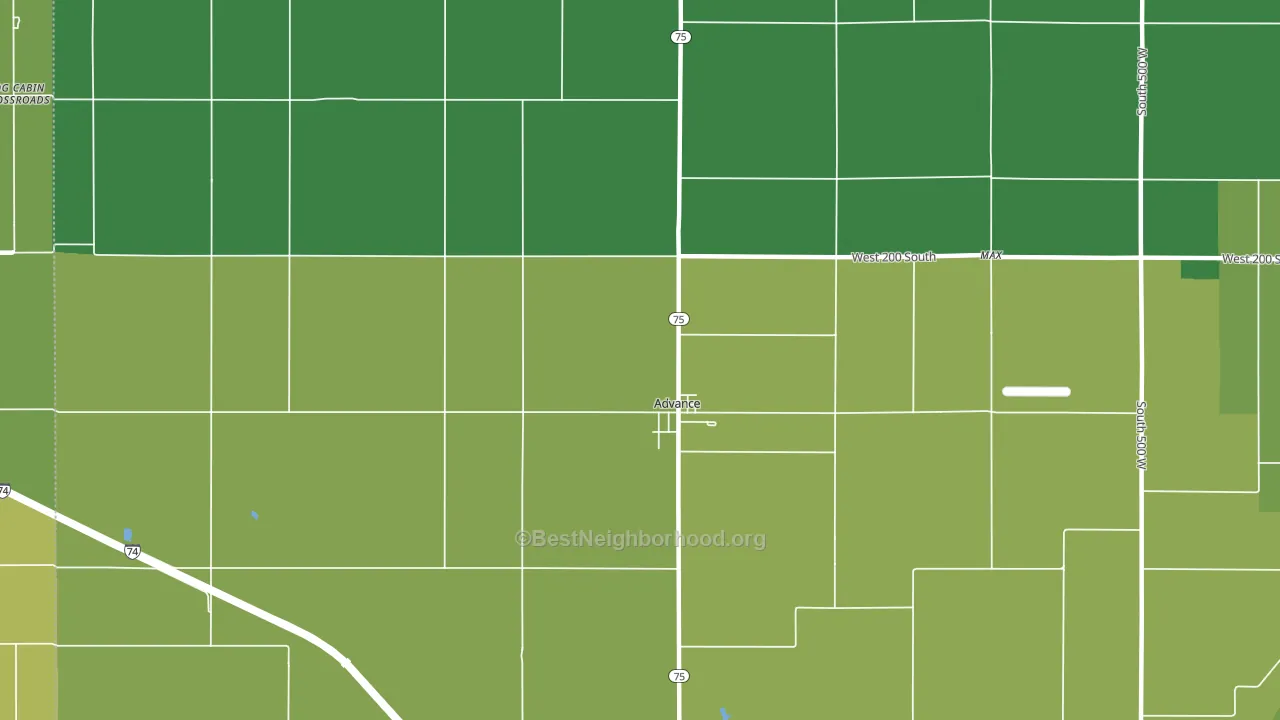 Advance, IN block-group voter-turnout map